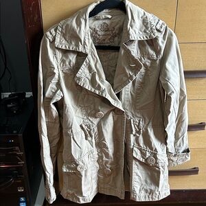 Maurices Embroidered Tan Jacket size small